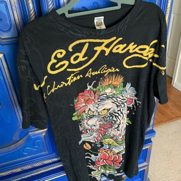 Ed Hardy Other - Ed Hardy T Shirt Christian Audigier Black Shirt LG